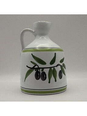 Galantino Ceramic Olive Pattern Jug Pitcher, Hand Painted, Made in Italy 🇮🇹 🫒